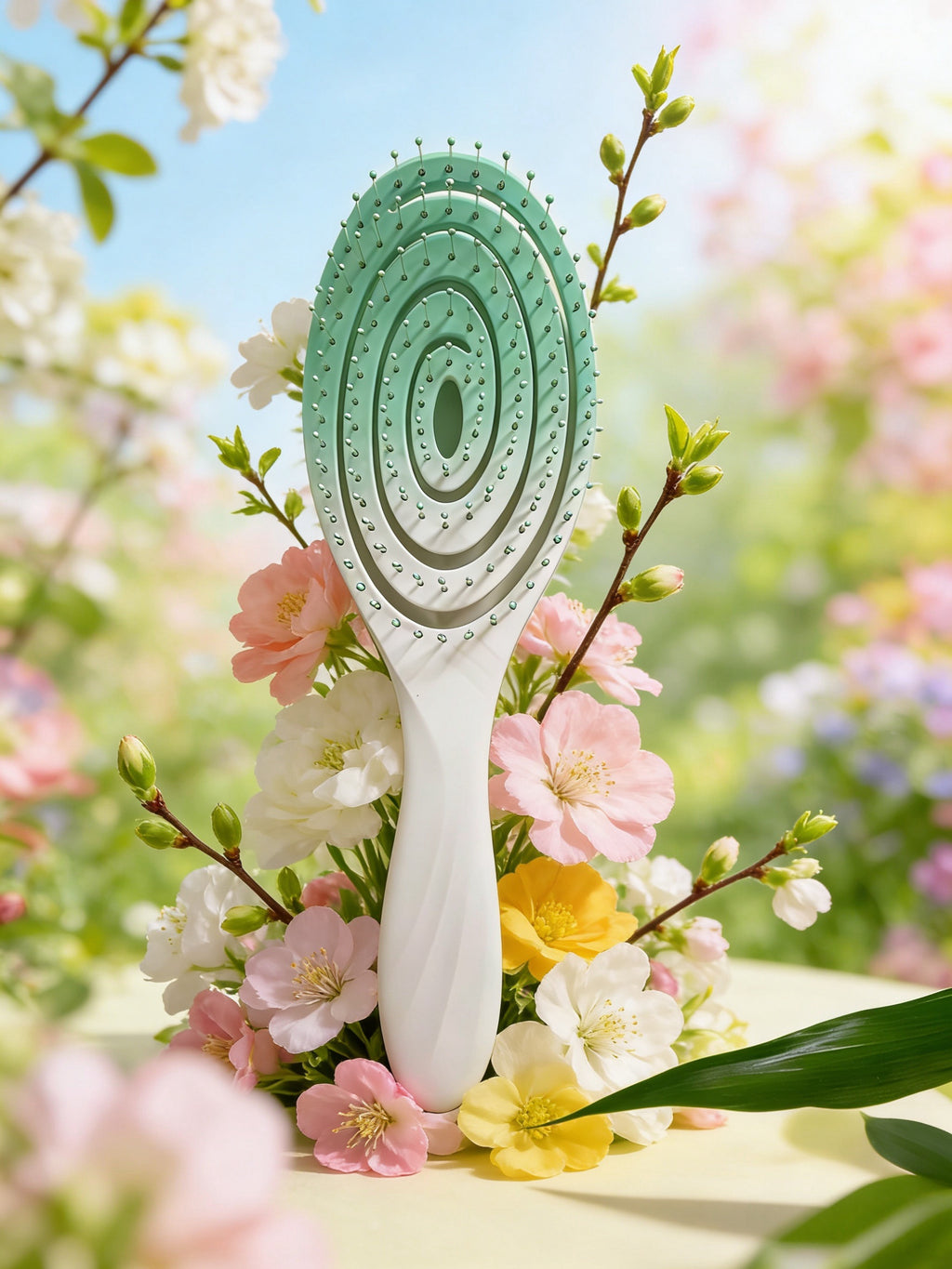 cushion brush versatile hair tool featuring flexible bristles set in a soft