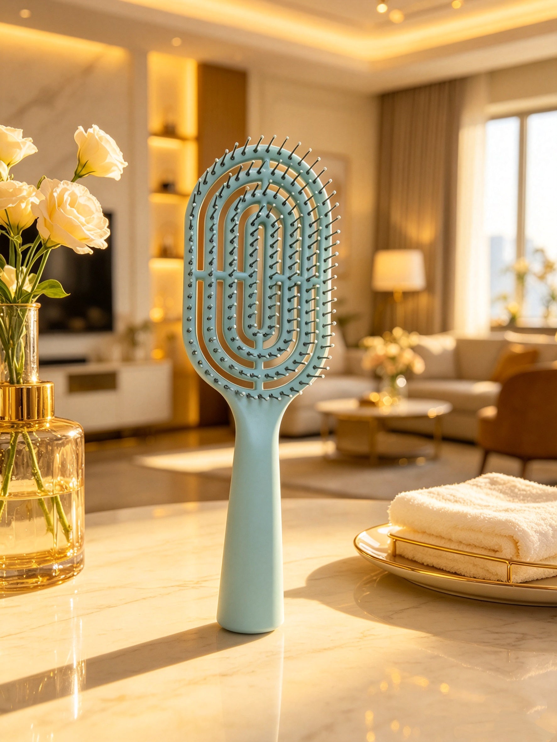 Lovy Beauty Detangling Hair Brush - Ventilated Oval Hair Brush for Curly, Straight, Thick, Long Hair, Scalp Massage, No Pulling, Wet & Dry Use